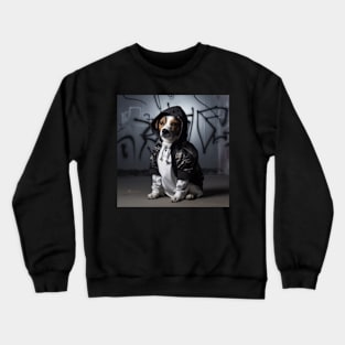 Dog in The Hoodie doing Graffitti Crewneck Sweatshirt